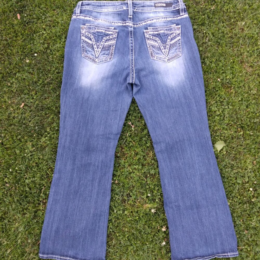 Vigoss Heritage Fit Bootcut Bling Pocket Jeans Size 16
